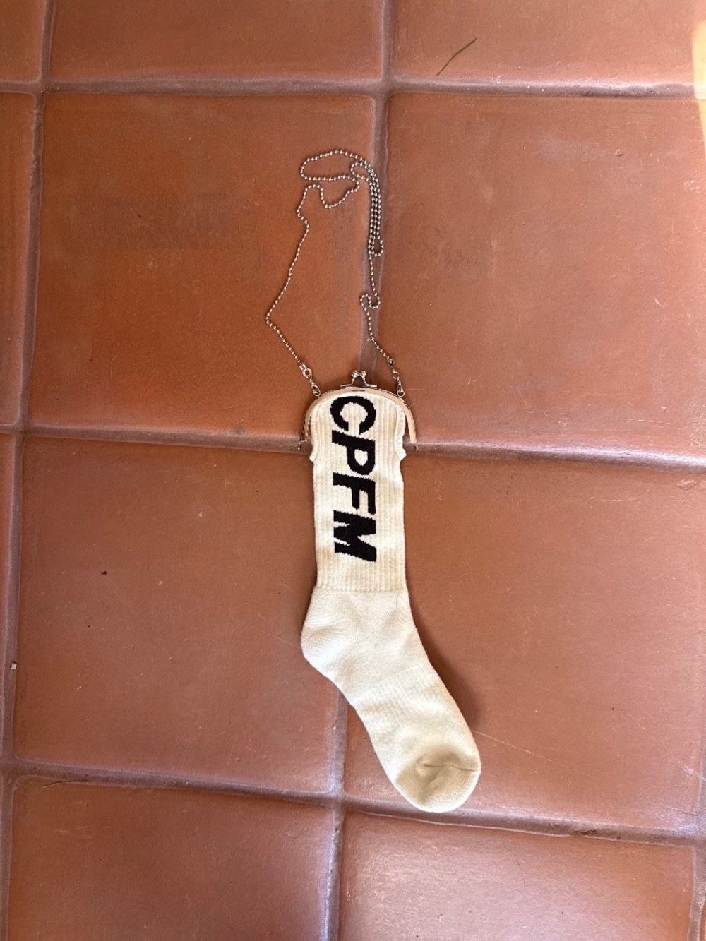 Cactus Plant Flea Market CPFM Sock Coin Purse Necklace Ball Chain White